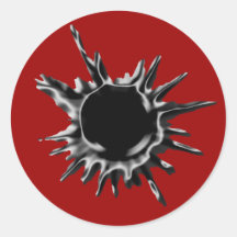 Bullet hole shot sticker