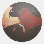 Bullfight 2 round stickers