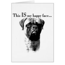 Bullmastiff Happy Face Greeting Cards
