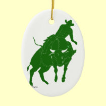 Bullrider in Green ornaments