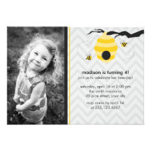 Bumble Bee Birthday Party Invitations