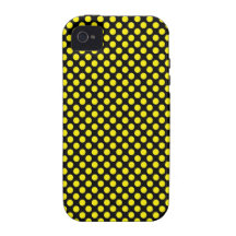 Bumblebee Yellow on Black Small Polka Dot Vibe iPhone 4 Cases