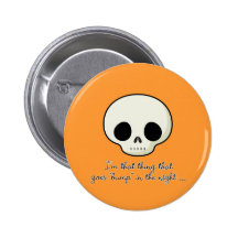 Bump In The Night Skull Pinback Button