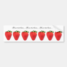 Bumper stickers with strawberries
