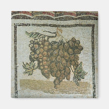 Bunch of white grapes, Roman mosaic Magnet