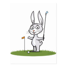 Bunny Golf Post Card