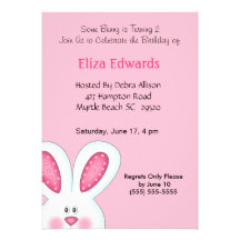 Bunny Rabbit Birthday Invitation