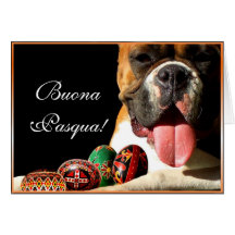 Buona Pasqua Boxer Dog Greeting card