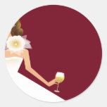 Burgundy envelope enclosure round sticker
