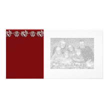 Burgundy with Silver Bells Photo Card