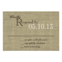 Burlap and Bow Response Card