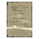 Burlap and Bows Rustic Wedding Personalized Announcements