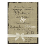 Burlap and Bows Rustic Wedding Personalised Invite
