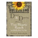 Burlap and Sunflower Dinner and Dancing Announcement