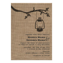 Burlap Inspired Outdoor / Camping Wedding invitations