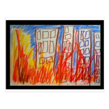 Burning Buildings Postcard