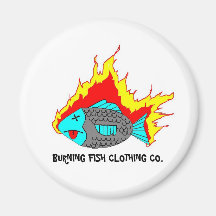 BURNING FISH LOGO REFRIGERATOR MAGNET