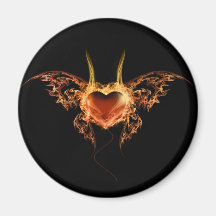 Burning Heart Refrigerator Magnets