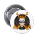 Burning Hockey Sticks Pinback Buttons