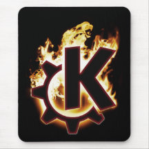 Burning KDE Linux icon Mouse Pad