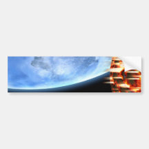 burning planet bumper stickers