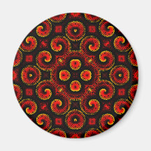 Burning Red Magma Waves Big Paper Cut Out Refrigerator Magnets