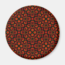 Burning Red Magma Waves Small Paper Cut Out Fridge Magnet