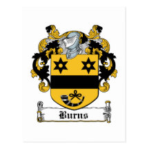Burns Family Crest Post Cards