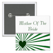 Burst Of Love (Green) (Wedding) Buttons