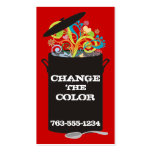Bursting aromas cooking pot chef business cards