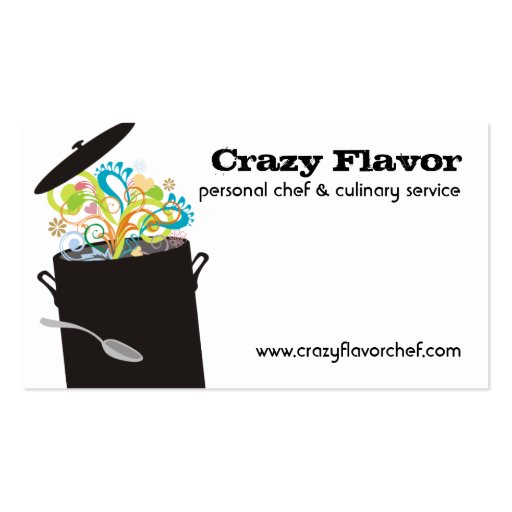 Bursting aromas cooking pot chef business cards