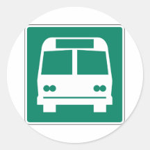 Bus Station Street Sign Round Stickers