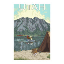 Bush Plane FishingUtah Stretched Canvas Print
