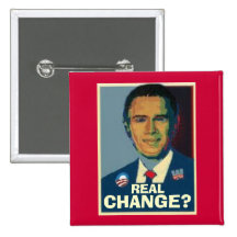 BushObama Real Change Square Button