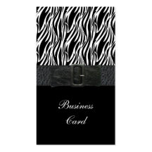 Business Card Animal Black Leather Belt Buckle