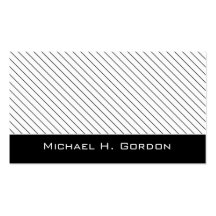 Business Card :: Black & White Striped Modern