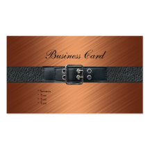 Business Card Bronze Black Leather Belt Buckle