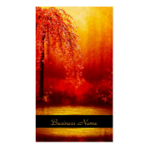Business Card Elegant Asian Scene Gold Red