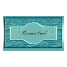 Business Card Elegant Teal Blue Print
