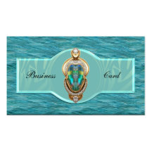 Business Card Elegant Teal Blue Print Jewel