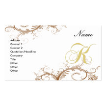 Business Card K Decorative Floral