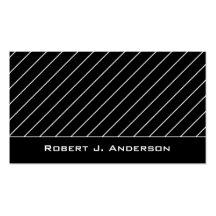 Business Card :: White & Black Striped Modern