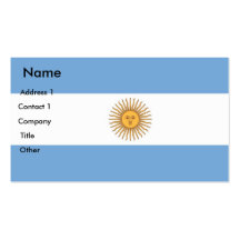 Business Card with Flag of Argentina