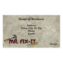 Business Contractors-Handyman Card Business Card Template