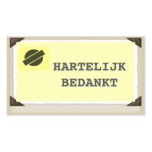 Business hartelijk bedankt framed design business card template
