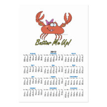butter me up cute silly girl crab cartoon business card