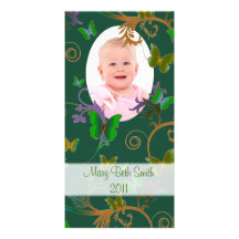 Butterflies Customized Photo Card