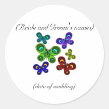 Butterflies in Flight Wedding Sticker