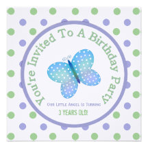 Butterfly And Polka Dot : Party Invitation