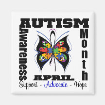 Butterfly - Autism Awareness Month Magnets